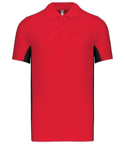 Kariban Flag Poly/Cotton Piqué Polo Shirt - Red/Black (KB232)