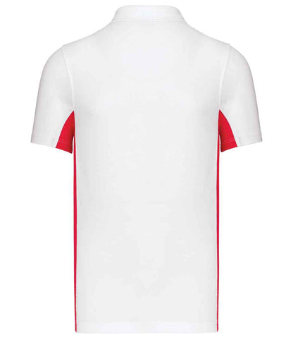 Kariban Flag Poly/Cotton Piqué Polo Shirt - White/Red (KB232)