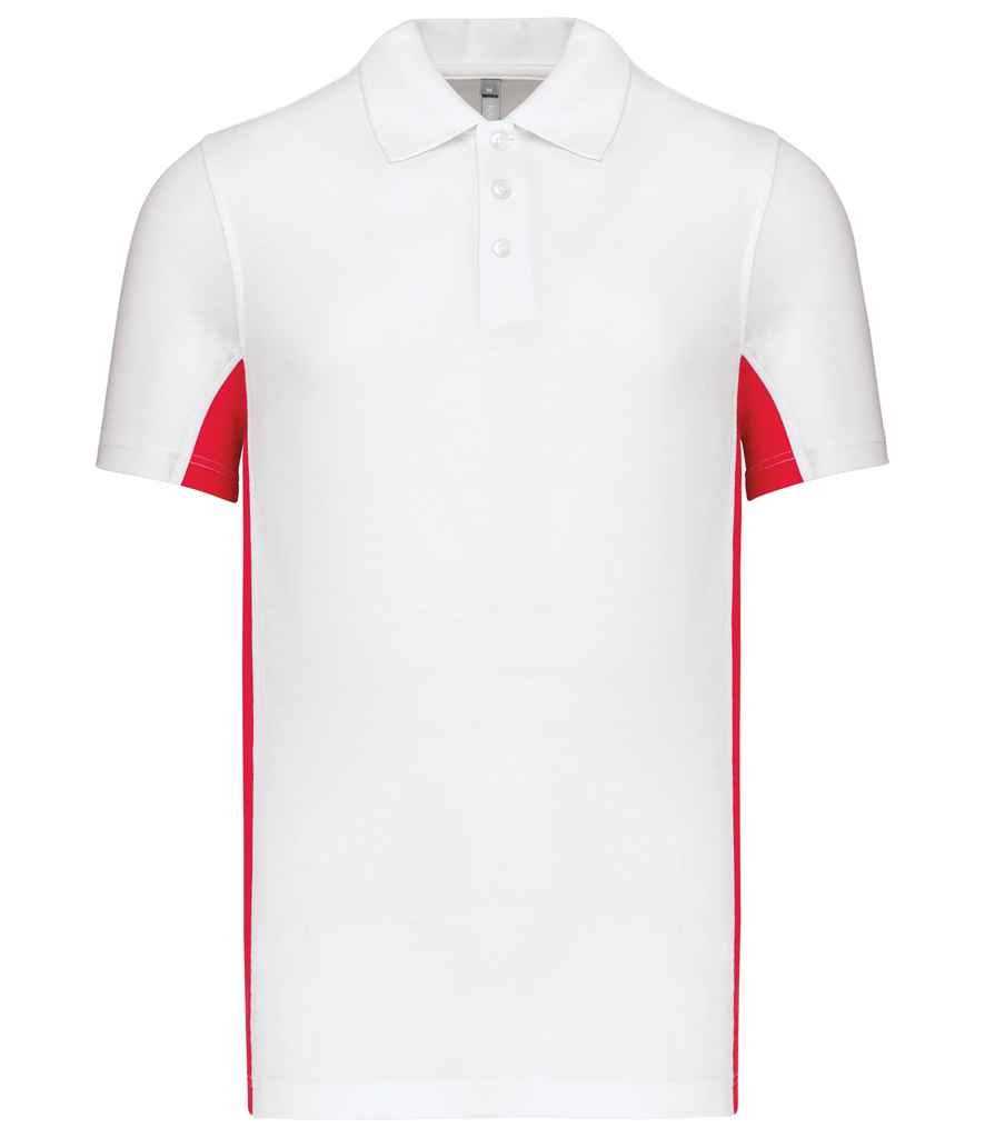 Kariban Flag Poly/Cotton Piqué Polo Shirt - White/Red (KB232)