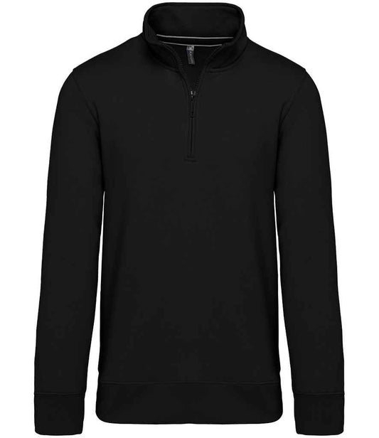 Kariban Zip Neck Sweatshirt - Black (KB487)