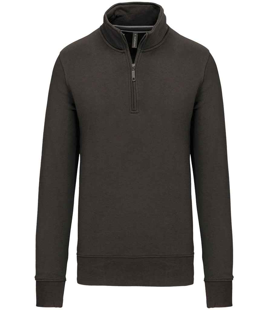 Kariban Zip Neck Sweatshirt - Dark Grey (KB487)