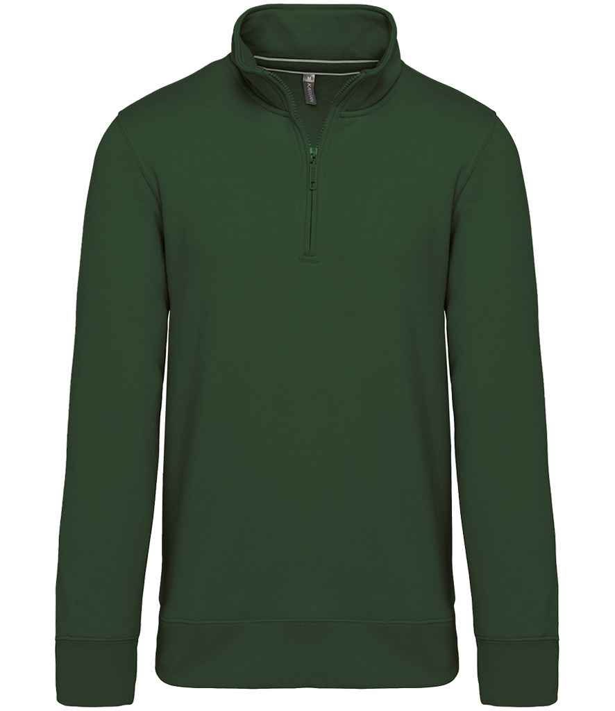 Kariban Zip Neck Sweatshirt - Forest Green (KB487)