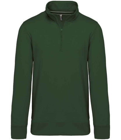 Kariban Zip Neck Sweatshirt - Forest Green (KB487)