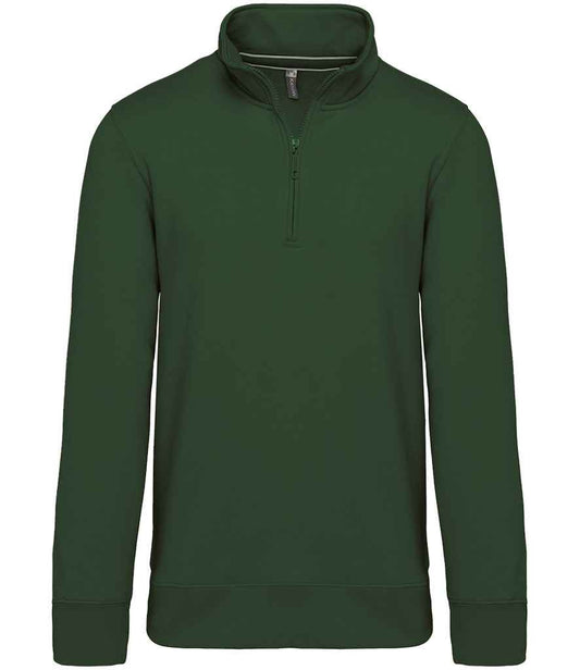 Kariban Zip Neck Sweatshirt - Forest Green (KB487)