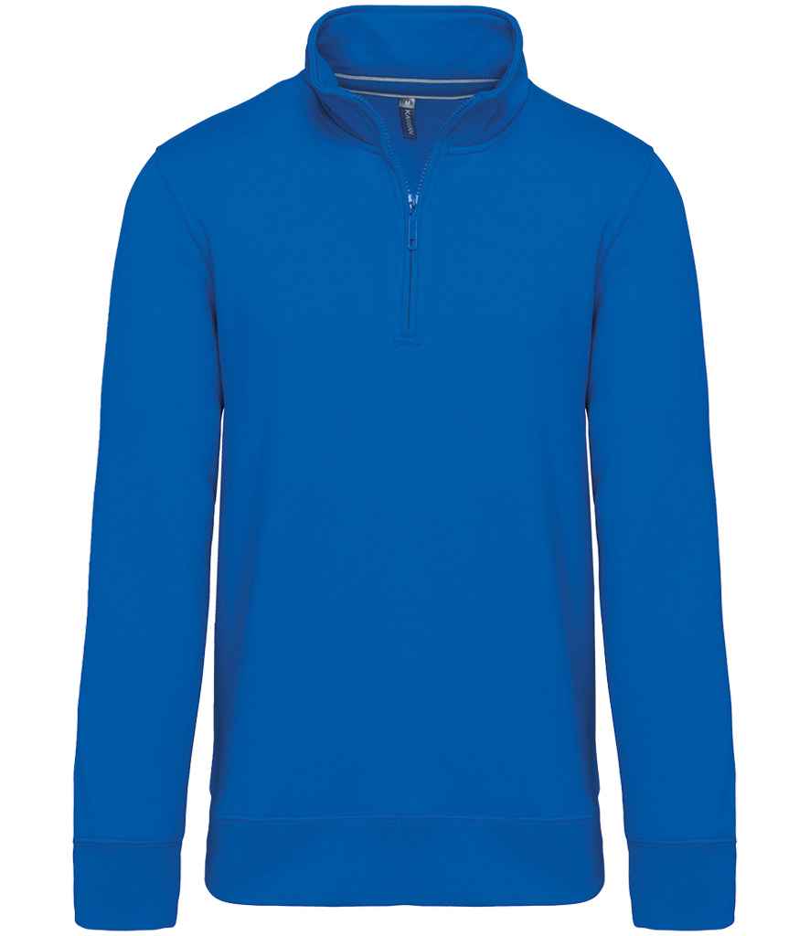 Kariban Zip Neck Sweatshirt - Light Royal Blue (KB487)