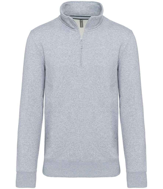 Kariban Zip Neck Sweatshirt - Oxford Grey (KB487)