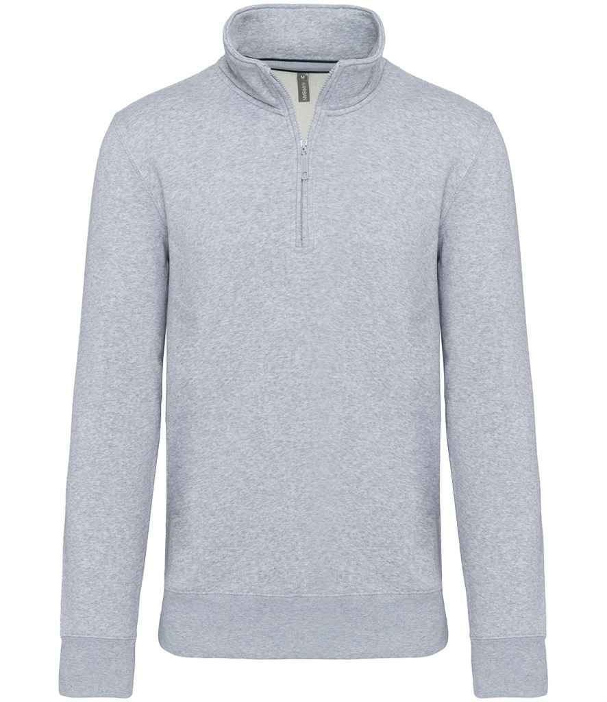 Kariban Zip Neck Sweatshirt - Oxford Grey (KB487)