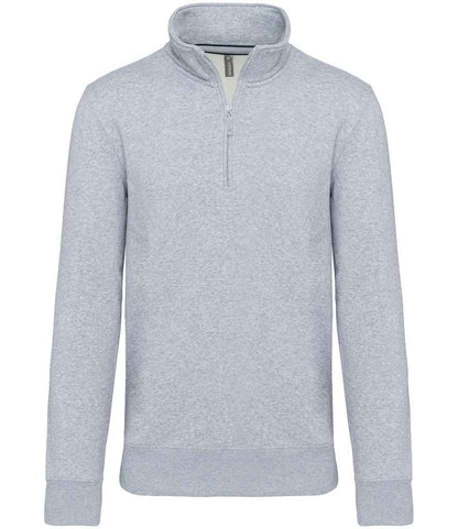 Kariban Zip Neck Sweatshirt - Oxford Grey (KB487)
