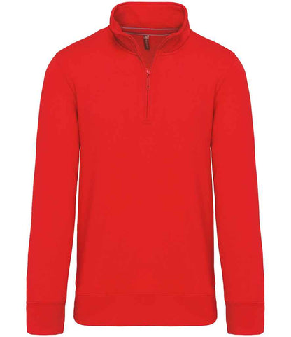 Kariban Zip Neck Sweatshirt - Red (KB487)