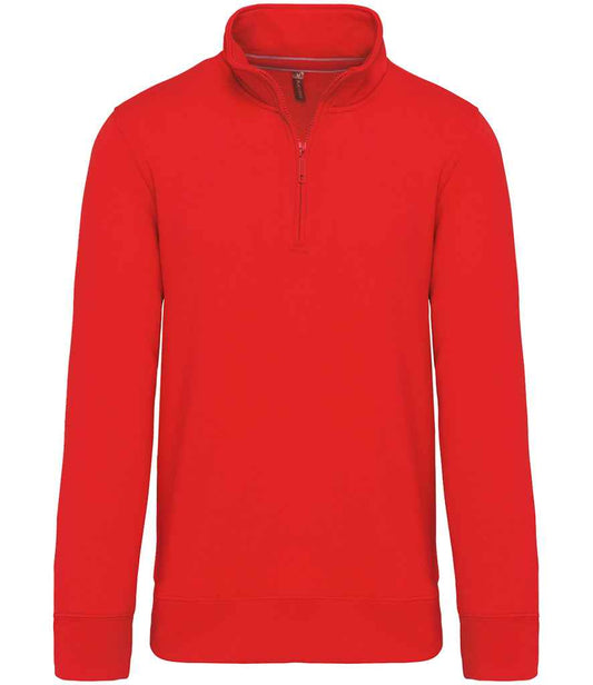 Kariban Zip Neck Sweatshirt - Red (KB487)