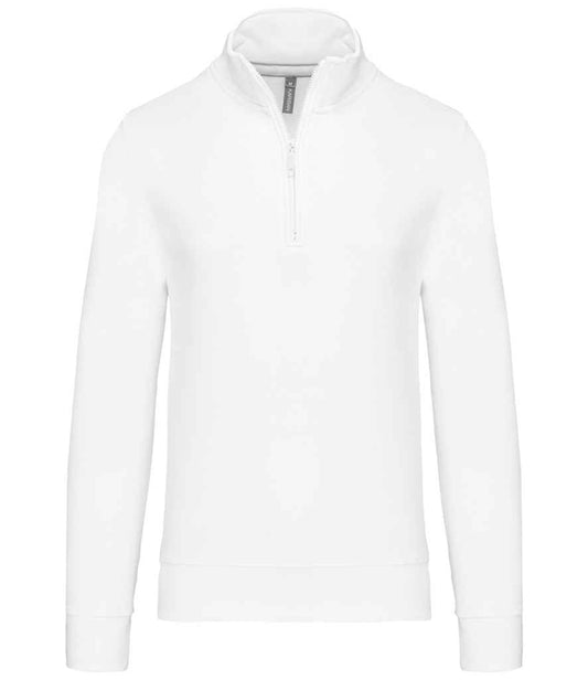 Kariban Zip Neck Sweatshirt - White (KB487)