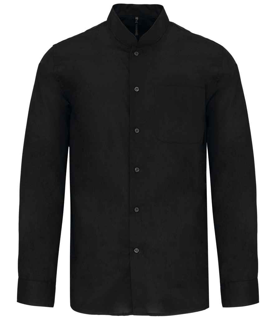 Kariban Long Sleeve Mandarin Collar Shirt - Black (KB515)
