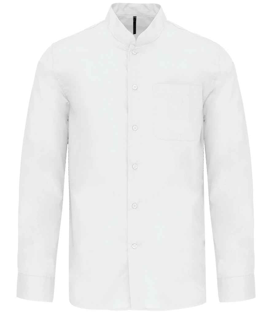 Kariban Long Sleeve Mandarin Collar Shirt - White (KB515)