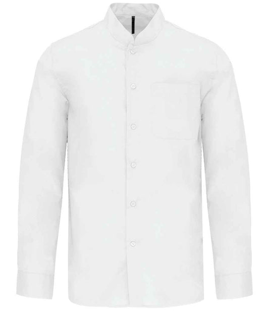 Kariban Long Sleeve Mandarin Collar Shirt - White (KB515)