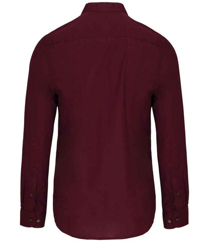 Kariban Long Sleeve Mandarin Collar Shirt - Wine (KB515)