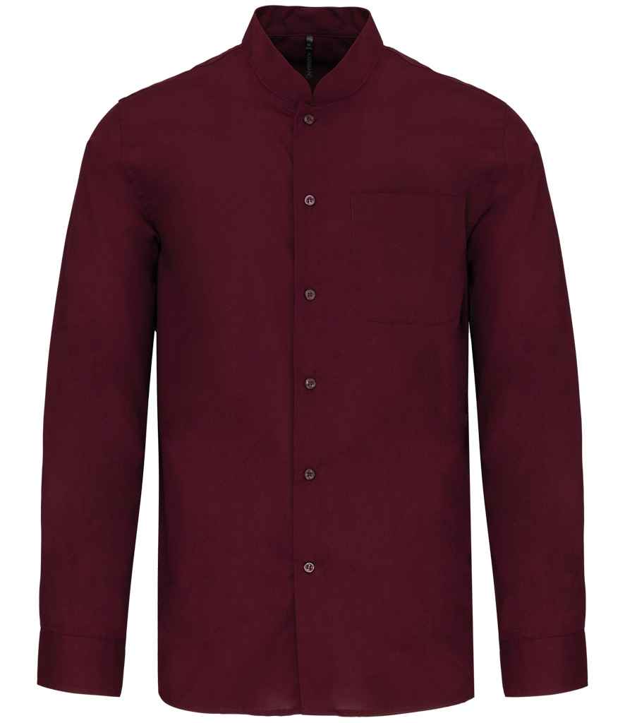 Kariban Long Sleeve Mandarin Collar Shirt - Wine (KB515)