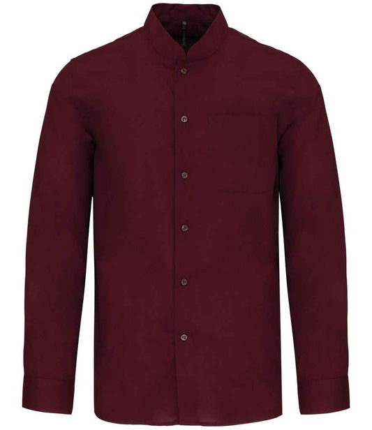 Kariban Long Sleeve Mandarin Collar Shirt - Wine (KB515)
