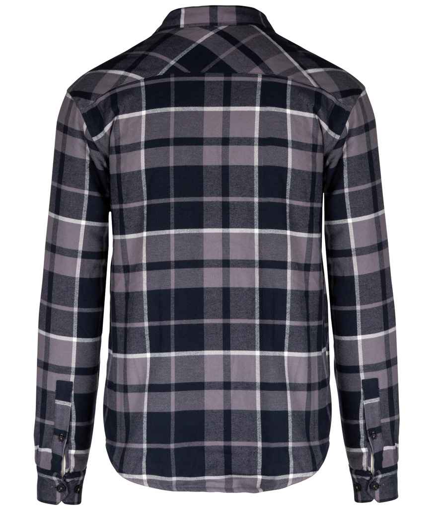 Kariban Sherpa Lined Checked Shirt Jacket - Storm Grey/Navy (KB579)
