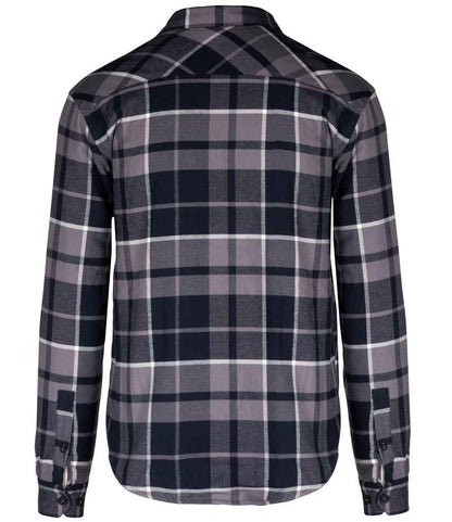 Kariban Sherpa Lined Checked Shirt Jacket - Storm Grey/Navy (KB579)
