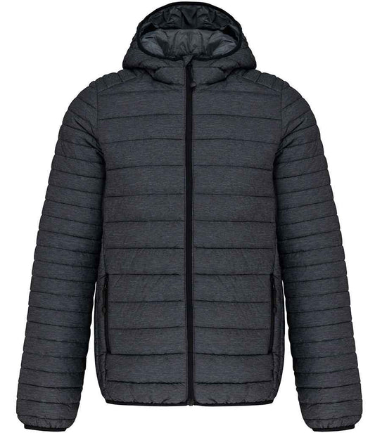 Kariban Lightweight Hooded Padded Jacket - Marl Dark Grey (KB6110)