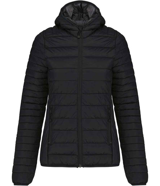 Kariban Ladies Lightweight Hooded Padded Jacket - Black (KB6111)