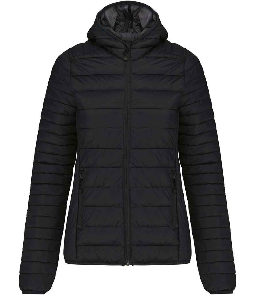 Kariban Ladies Lightweight Hooded Padded Jacket - Black (KB6111)