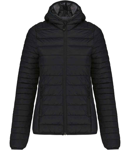 Kariban Ladies Lightweight Hooded Padded Jacket - Black (KB6111)