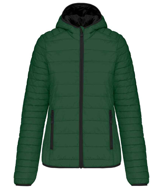 Kariban Ladies Lightweight Hooded Padded Jacket - Forest Green (KB6111)