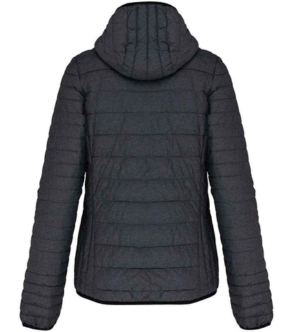 Kariban Ladies Lightweight Hooded Padded Jacket - Marl Dark Grey (KB6111)
