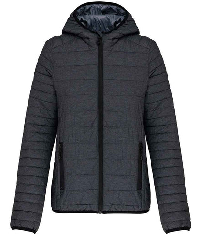 Kariban Ladies Lightweight Hooded Padded Jacket - Marl Dark Grey (KB6111)