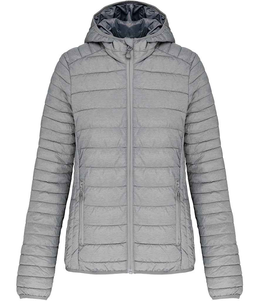 Kariban Ladies Lightweight Hooded Padded Jacket - Marl Silver (KB6111)
