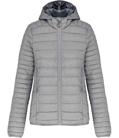 Kariban Ladies Lightweight Hooded Padded Jacket - Marl Silver (KB6111)