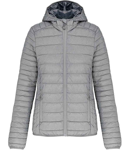 Kariban Ladies Lightweight Hooded Padded Jacket - Marl Silver (KB6111)