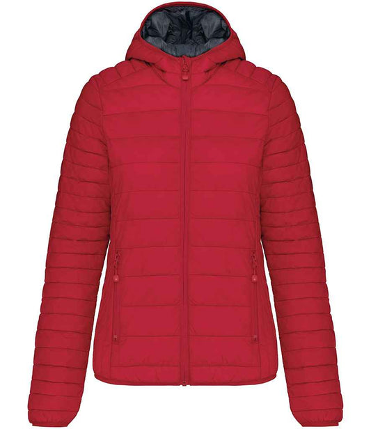 Kariban Ladies Lightweight Hooded Padded Jacket - Red (KB6111)
