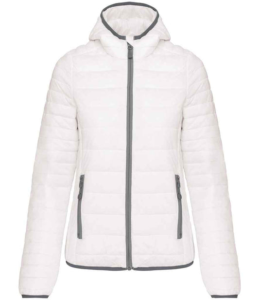 Kariban Ladies Lightweight Hooded Padded Jacket - White (KB6111)