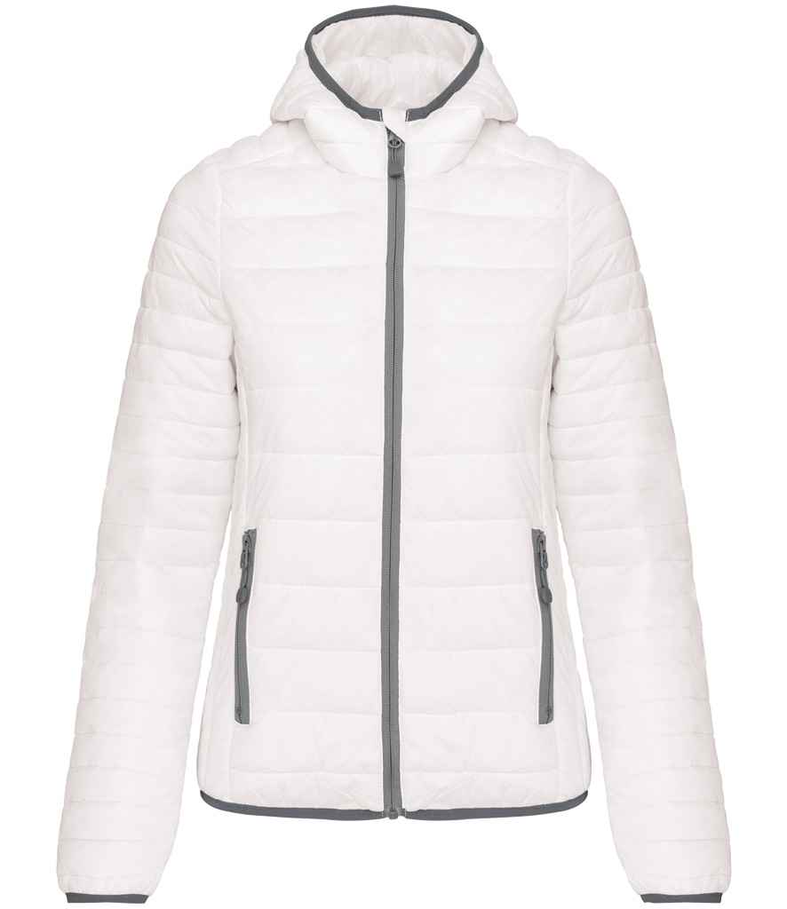 Kariban Ladies Lightweight Hooded Padded Jacket - White (KB6111)
