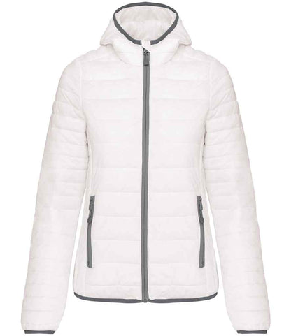 Kariban Ladies Lightweight Hooded Padded Jacket - White (KB6111)