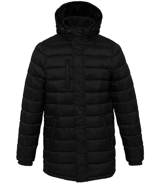 Kariban Lightweight Long Padded Parka Jacket - Black (KB6128)