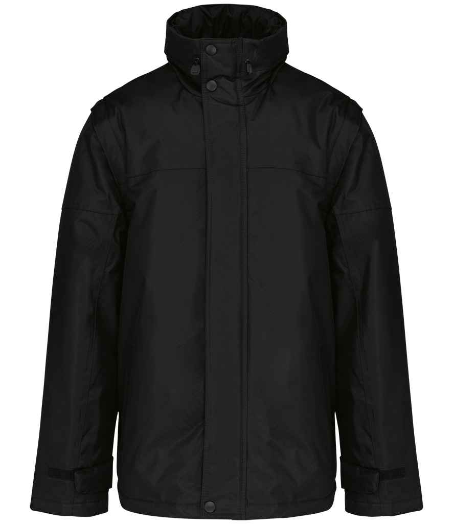 Kariban Factory Zip Off Sleeve Jacket - Black/Black (KB693)
