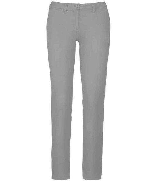 Kariban Ladies Chino Trousers - Fine Grey (KB741)