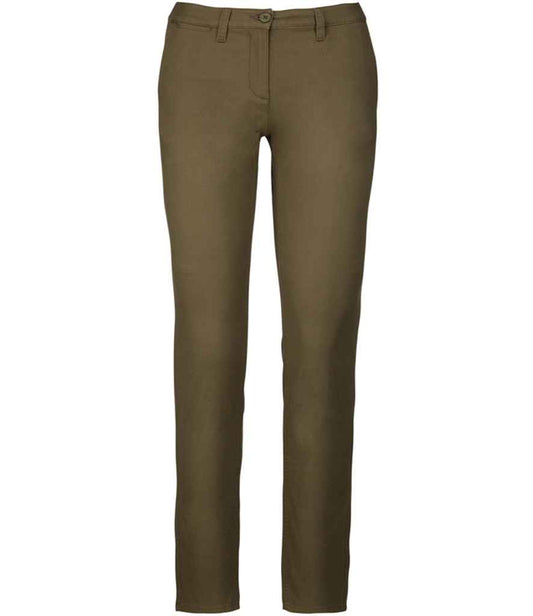 Kariban Ladies Chino Trousers - Light Khaki (KB741)