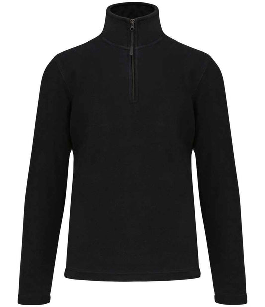 Kariban Enzo Zip Neck Micro Fleece - Black (KB912)