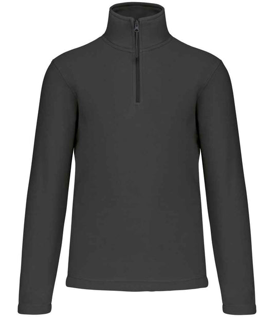 Kariban Enzo Zip Neck Micro Fleece - Dark Grey (KB912)