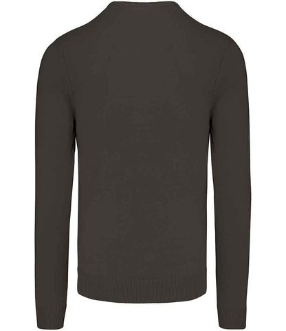 Kariban Cotton Acrylic V Neck Sweater - Dark Grey (KB965)