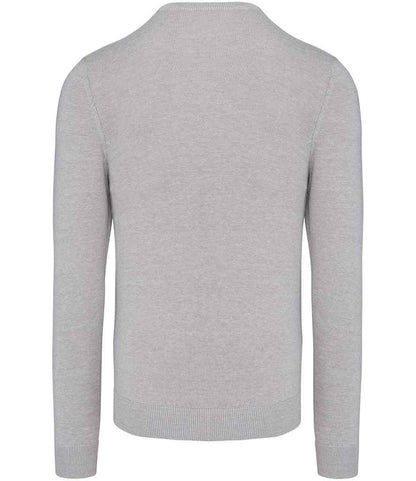 Kariban Cotton Acrylic V Neck Sweater - Grey Melange (KB965)