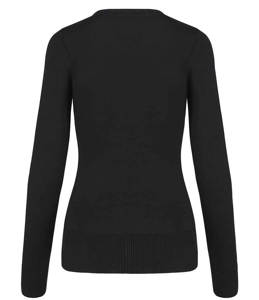 Kariban Ladies Cotton Acrylic V Neck Sweater - Black (KB966)
