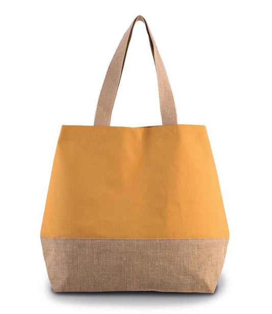 Kimood Canvas & Jute Shopper - Cumin Yellow/Natural (KI0235)