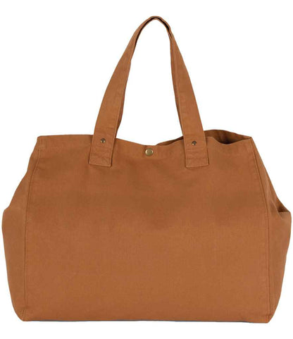 Kimood Faded Cotton Shopper - Washed Caramel Coffee (KI3208)