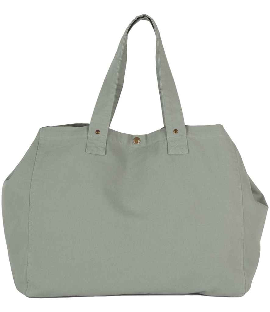 Kimood Faded Cotton Shopper - Washed Green Clay (KI3208)