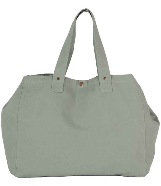 Kimood Faded Cotton Shopper - Washed Green Clay (KI3208)